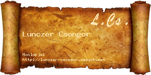 Lunczer Csongor névjegykártya